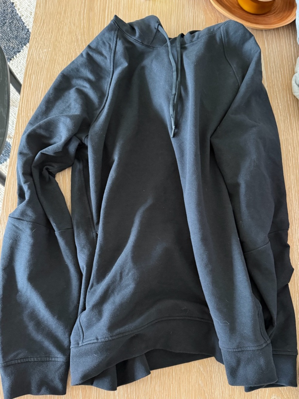 lululemon athletica City Sweat Men's Black Pullover Hoodie - Picture 2 of 2